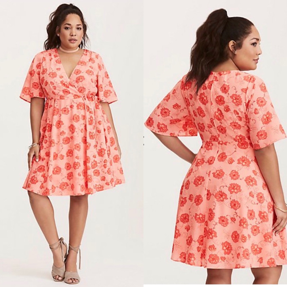 NWOT Torrid Floral Georgette Wrap Dress